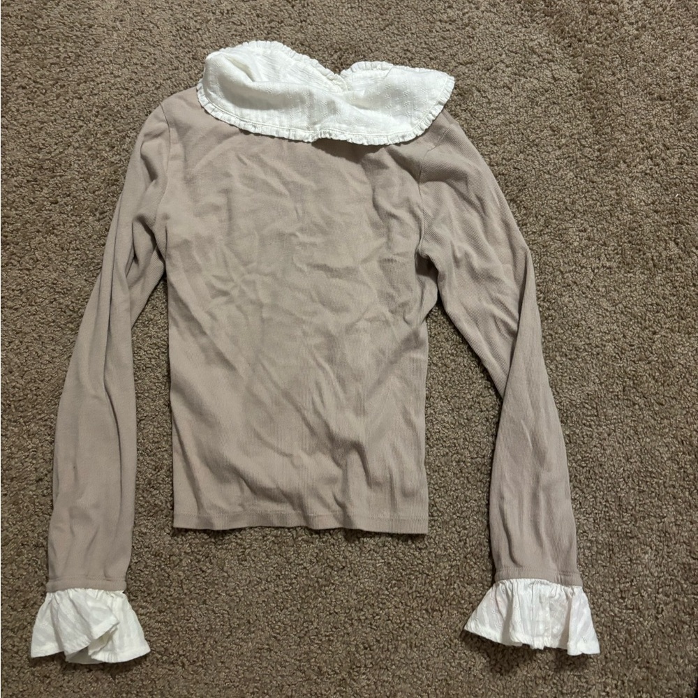 Anthropologie The Keira Collared Button-Front Blouse by Pilcro Medium - Picture 7 of 7